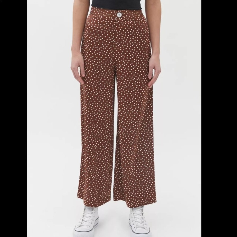 UO Olympia Satin Wide Leg Pant